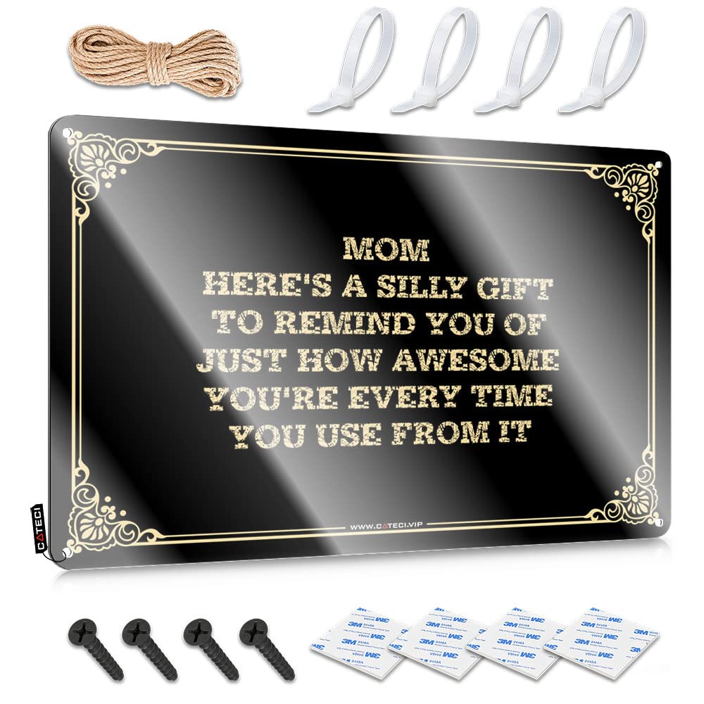 Fzfn Men's Colour Stuff For Accessory Funny Sign | Mom,Here's A Silly Gift To Remind You Of Just How Awesome You're Every Time You Quality Decorative Wall Art Ready To Hang For Slow(20X30cm)