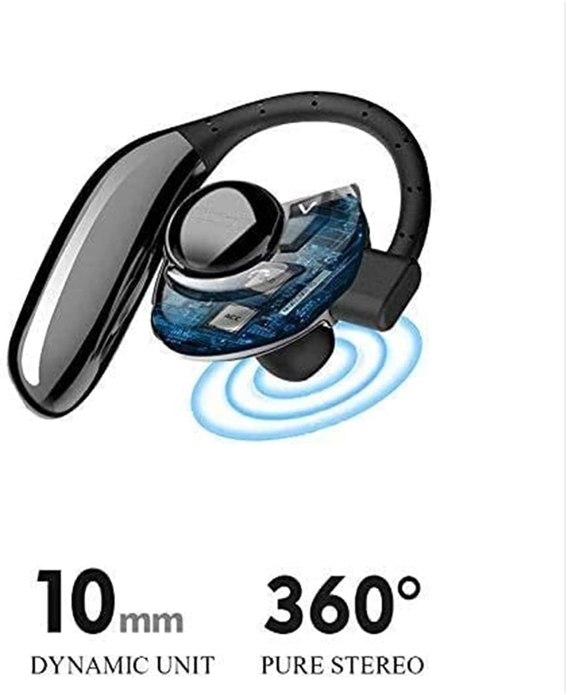 GeRRiT Telefoni auricolari wireless, cuffie Bluetooth 5.0 in-ear con bassi extra, microfono integrato, controllo touch, controllo, USB Custodia di ricarica, auricolari a batteria da 24 ore, impermeabi