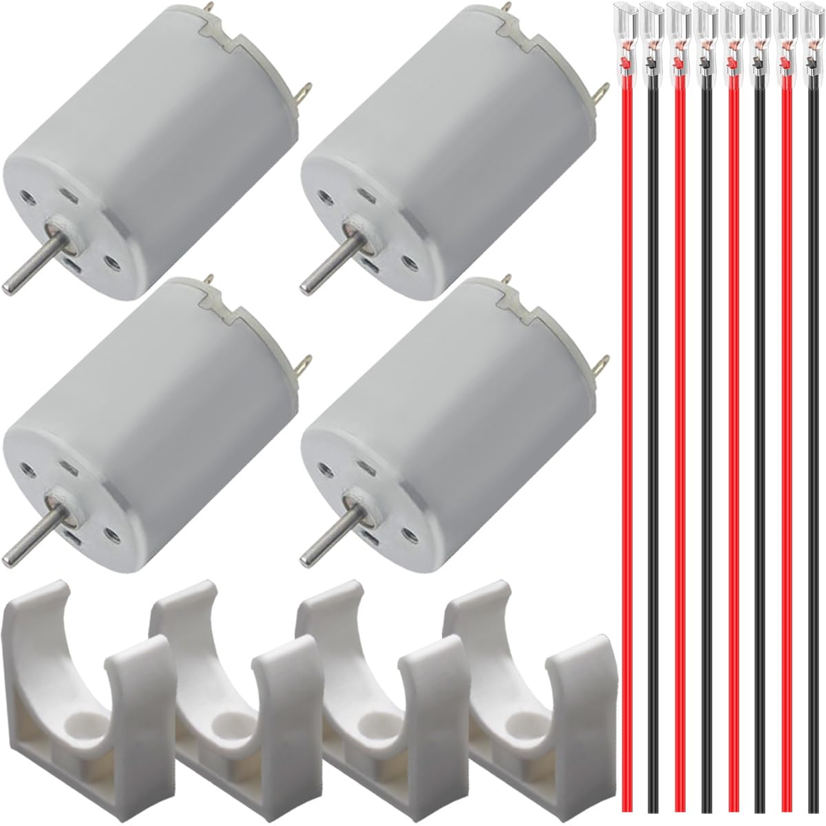 JYUDAUFU 4 Pcs 280 Micro Motor DC 3-12 V 42 mm × 24 mm Mini Motor with Bracket, Spring Terminal Wire
