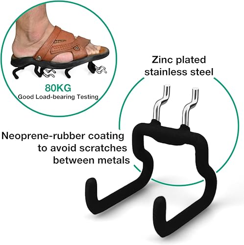 Miniatura 7 de Tablero de clavijas y accesorios, paquete de 2 tableros de clavijas de metal blanco y 8 ganchos de metal negro, accesorios de tablero de clavijas