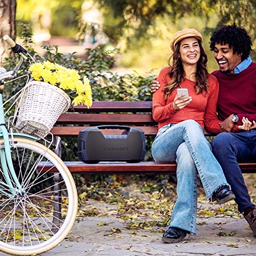 AOMAIS GO Bluetooth Speakers, IXP7 Waterproof, Outdoor 40W Wireless Stereo Pairing Booming Bass Speaker, Bluetooth 5.0, 10000mAh Power Bank, Durable for Everywhere -Gentle Blue [2020 Upgrade] - Thumbnail 7