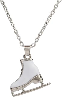 VASSAGO Schlittschuhe Schuhe Anhänger Halskette Sport Eiskunstlauf Halskette Schmuck Skater Zubehör Schlittschuhliebhaber Geschenke für Mädchen Frauen Jugendliche, Kein Edelstein