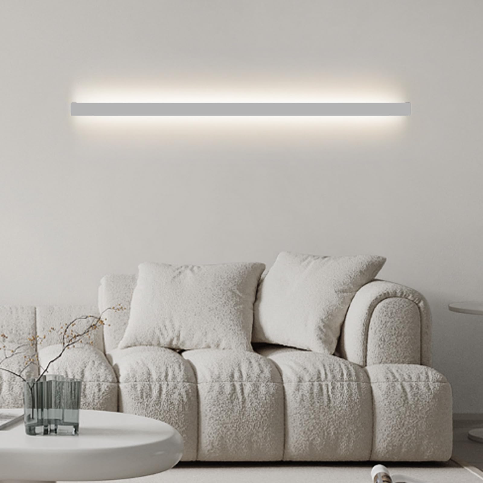 Aplique de pared negro rectangular de diseño geométrico en aluminio y acrílico 8