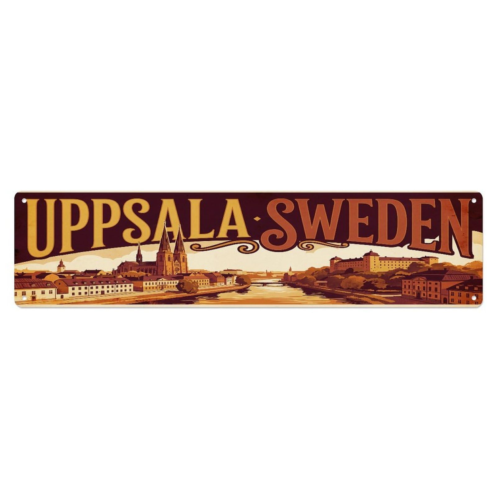 Tgrcjimh Style Metal Tin Sign Vintage Travel Uppsala Sweden
