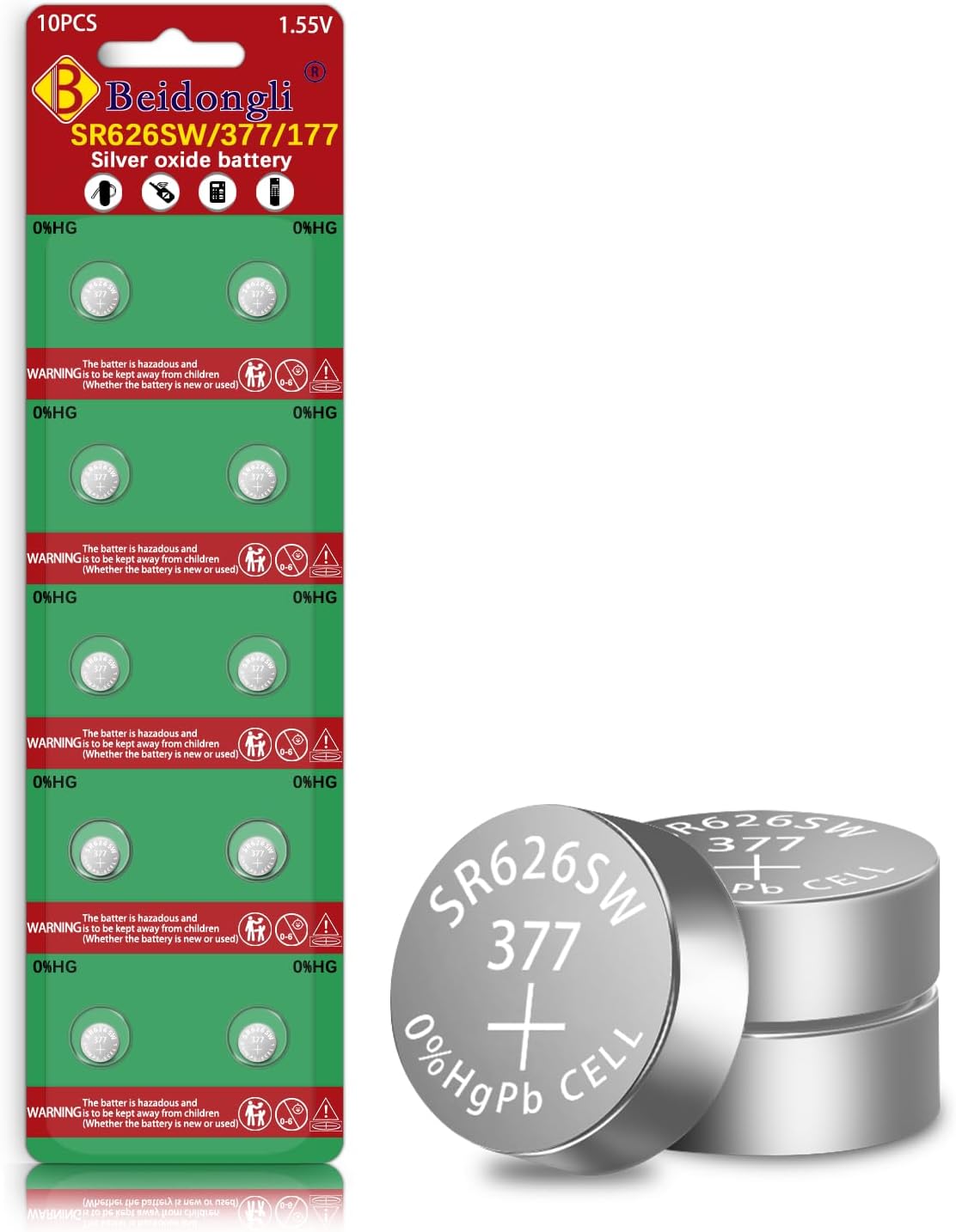 Energizer 377/376 Watch Batteries (Pack of 5) Health