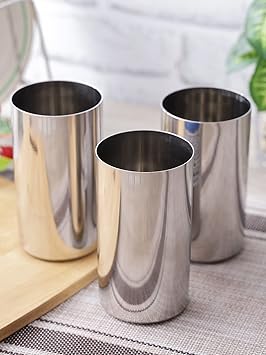 neelam Stainless Steel Glass - Set of 6, Silver, 500ml