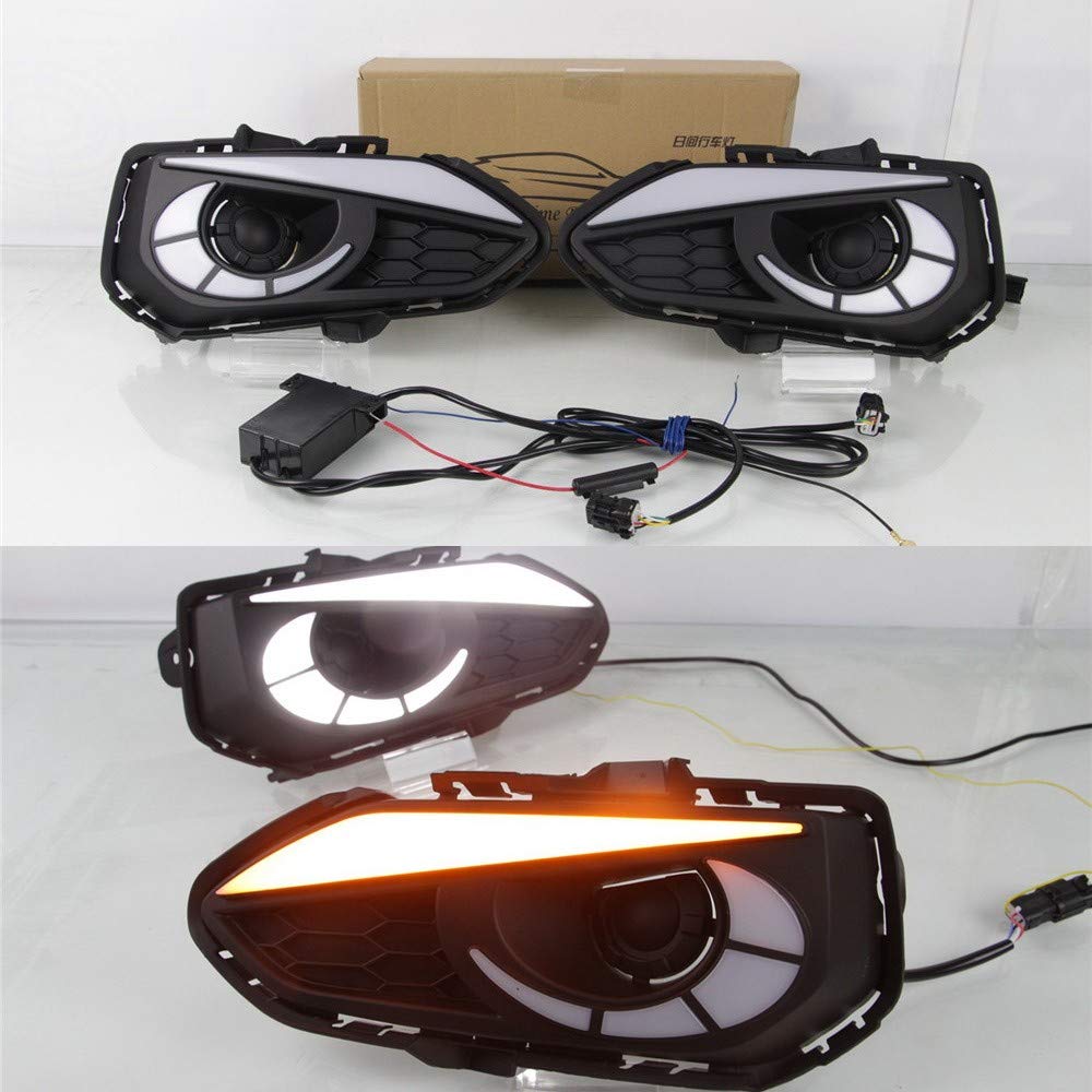 Luce di marcia diurna a LED DRL per Fit 2018+, Eagle Eye Paraurti anteriore LED DRL Con Segnali di svolta gialli Streamer
