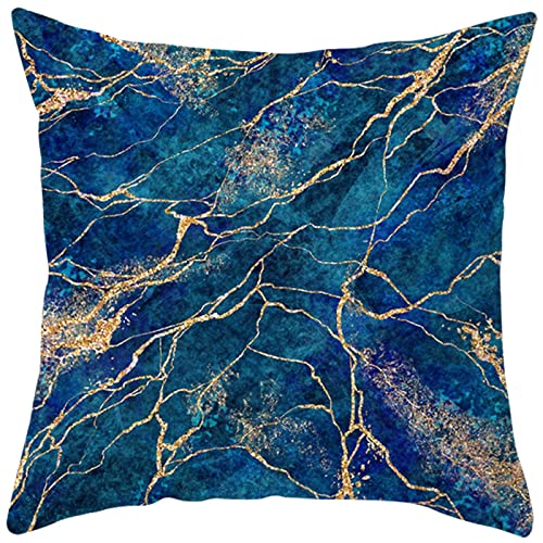 2026 Almohada Patrón Azul Cojín Estampado Abstracto Sofá Coche Almohada Almohada Noche (C, Talla única)