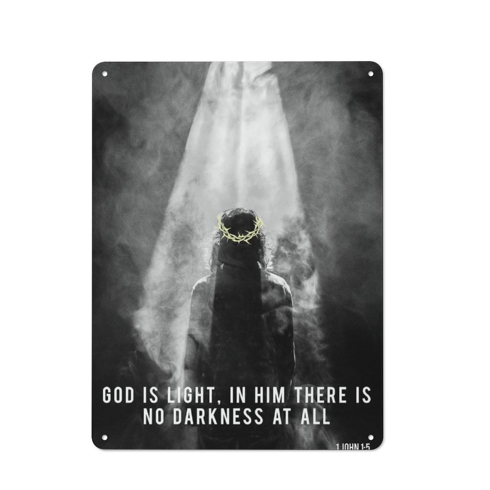 Junmoney Jesus Light For Home Office Or Studio, Retro Tin Wall Plaque 40X30cm, A Housewarming Gift For Creative Workspace Decorators