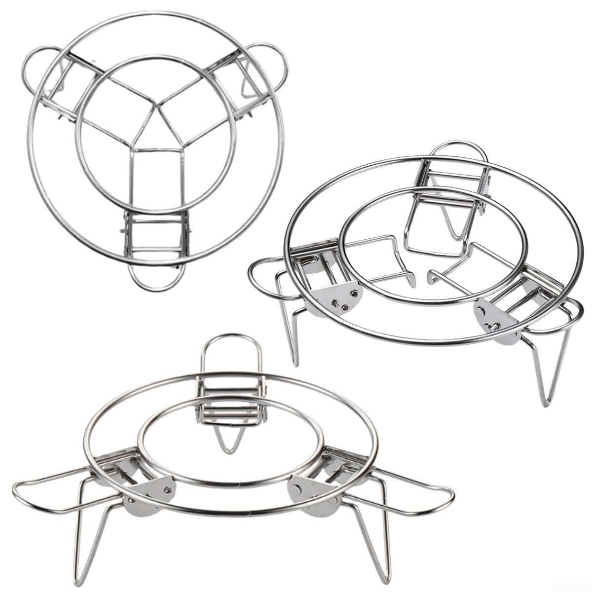 Support Cuisson Vapeur Inox Pieds Réglables - Compatible Casseroles Et Woks - Lavable Lave-vaisselle