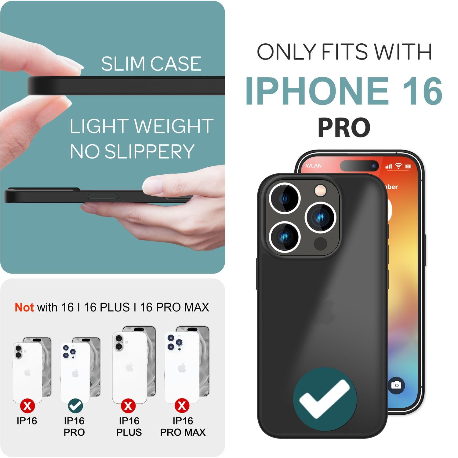 NALIA Triton Compatible Con IPhone 16 Pro MAX Funda [Compatible