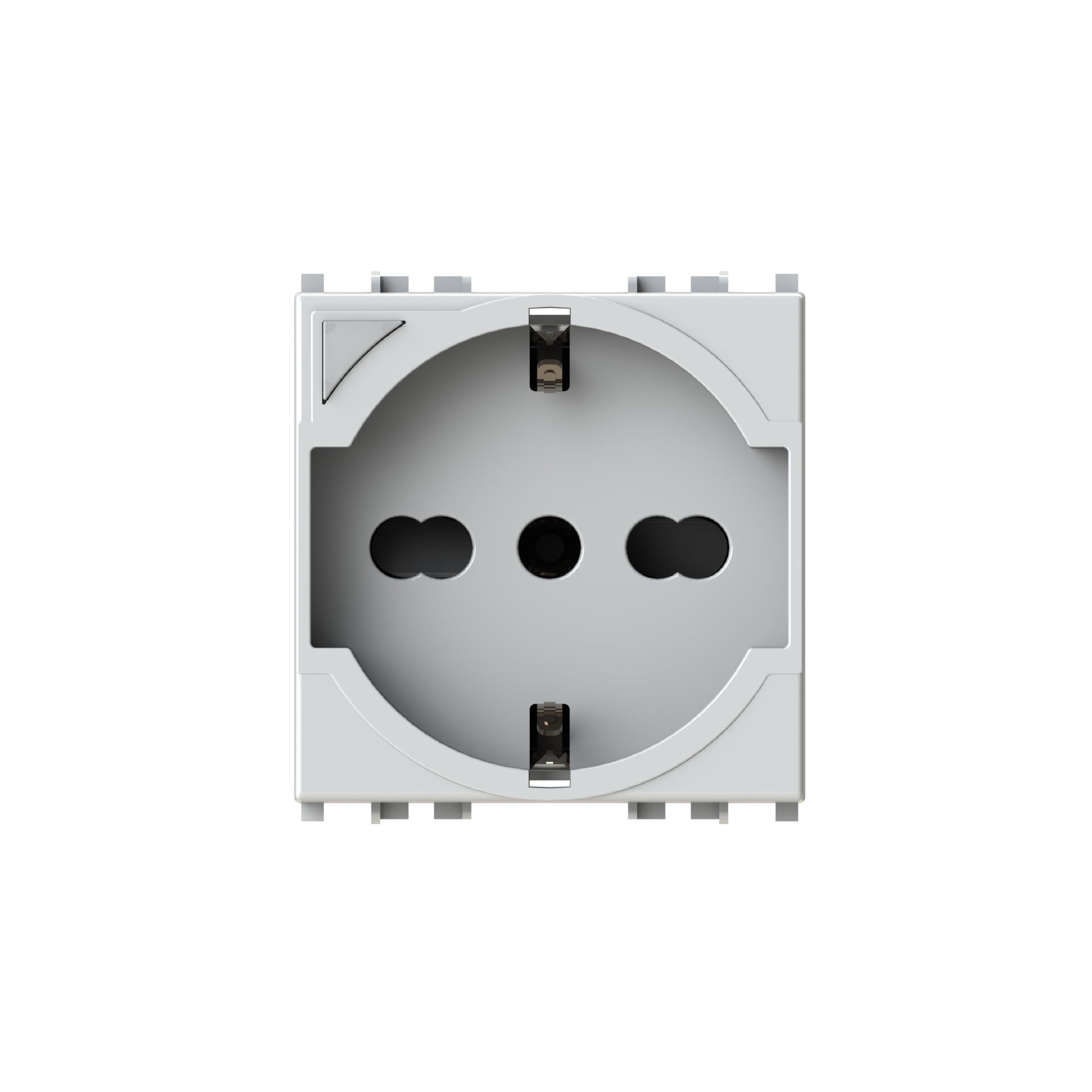4box - Presa Smart P40 S compatibile con Vimar® Plana™. Colore Bianco. Connessa tramite WiFi, controllabile con App 4box e assistenti vocali Amazon Alexa e Google Home.