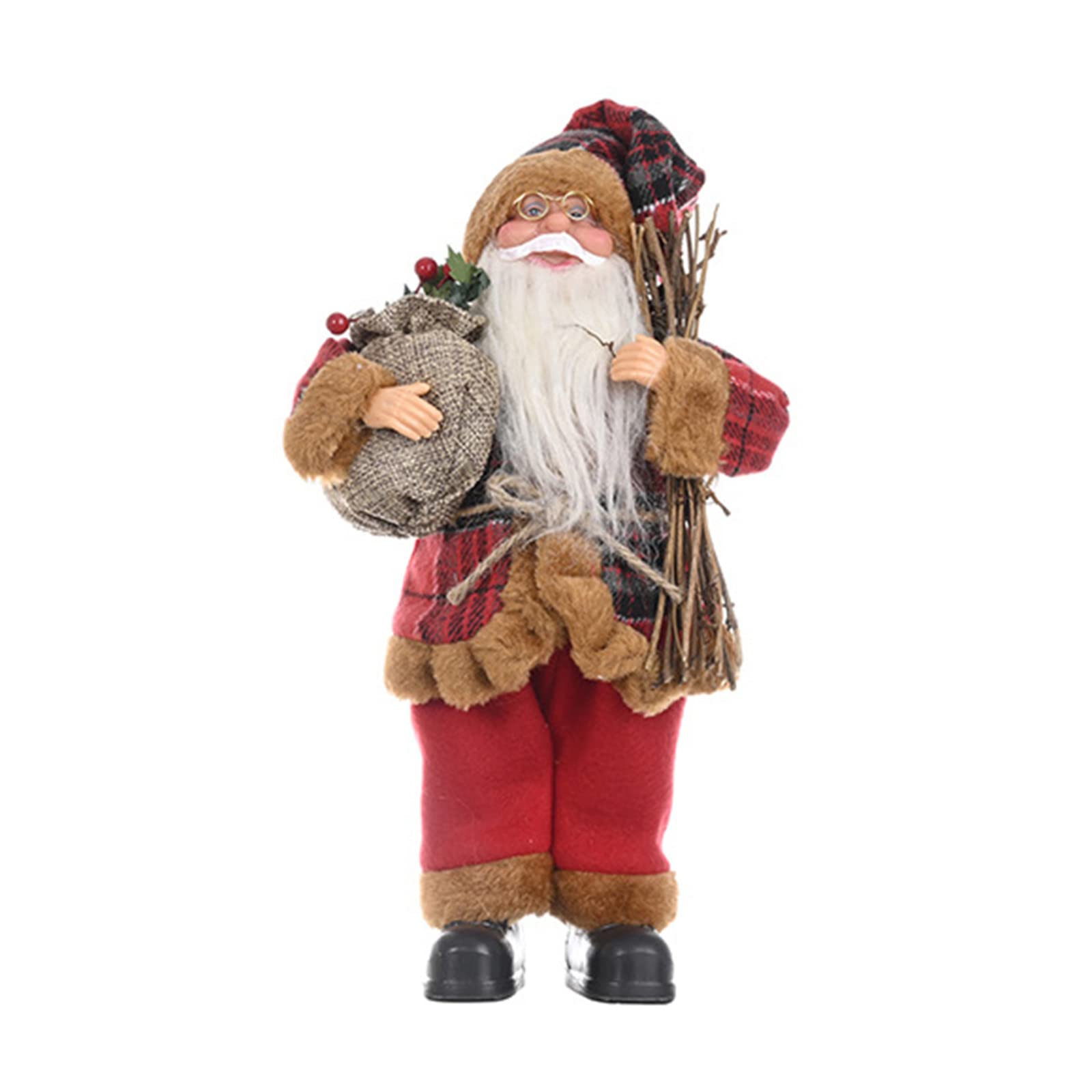 Buxuaaaa Hand Crafted Santa Decor Santa Figurine 12Inch for Doll Christmas Ornament for Home Decor Christmas Thanksgiving G Doll for Kids Figurine Heads Face Hair for