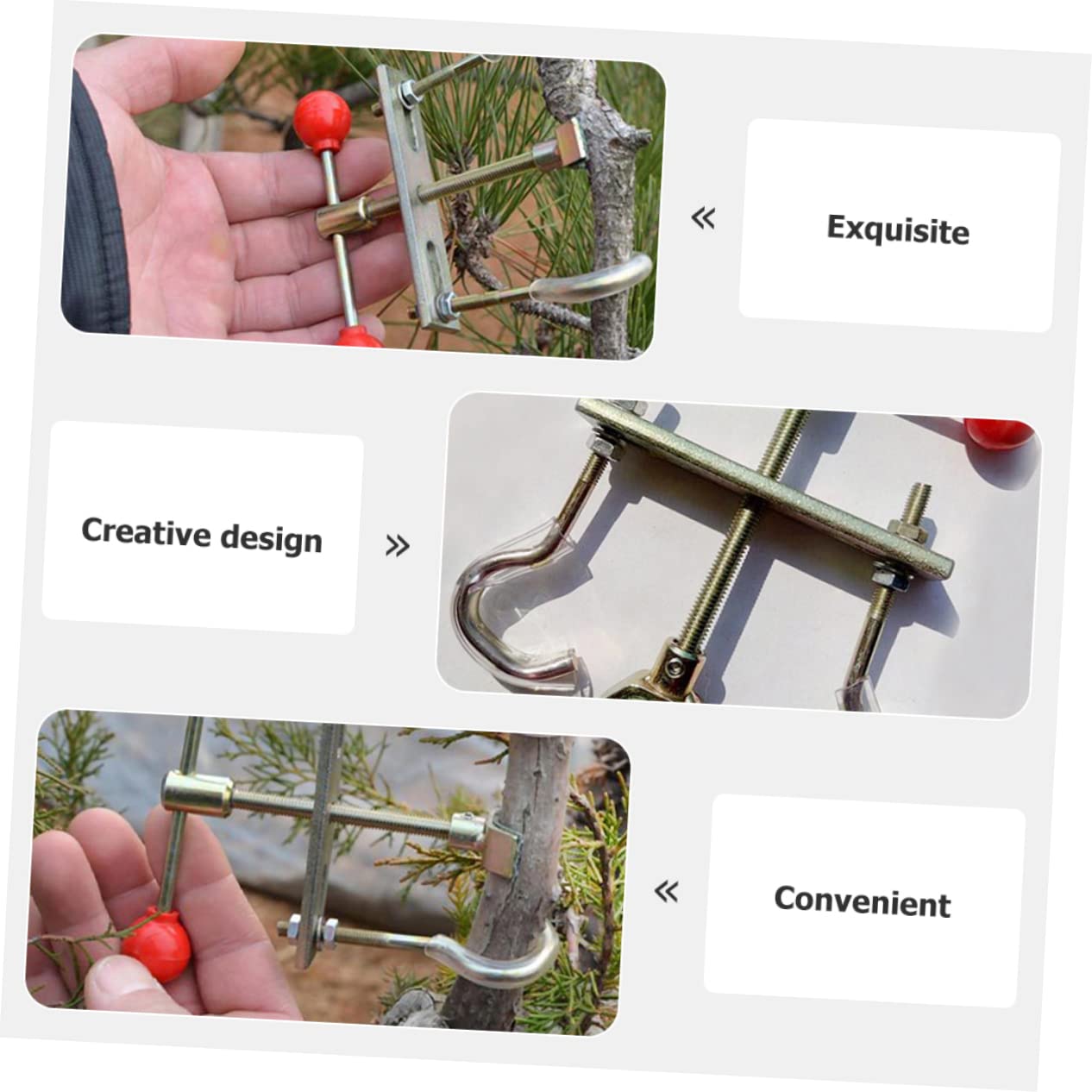 BESPORTBLE 3pièces Outil De Bending De Branches pour Bonsai Outil De Jardinage Professionnel pour Ajustement Et Modulation des Branches Matériau avec Bouton Sphérique pour Éviter Les