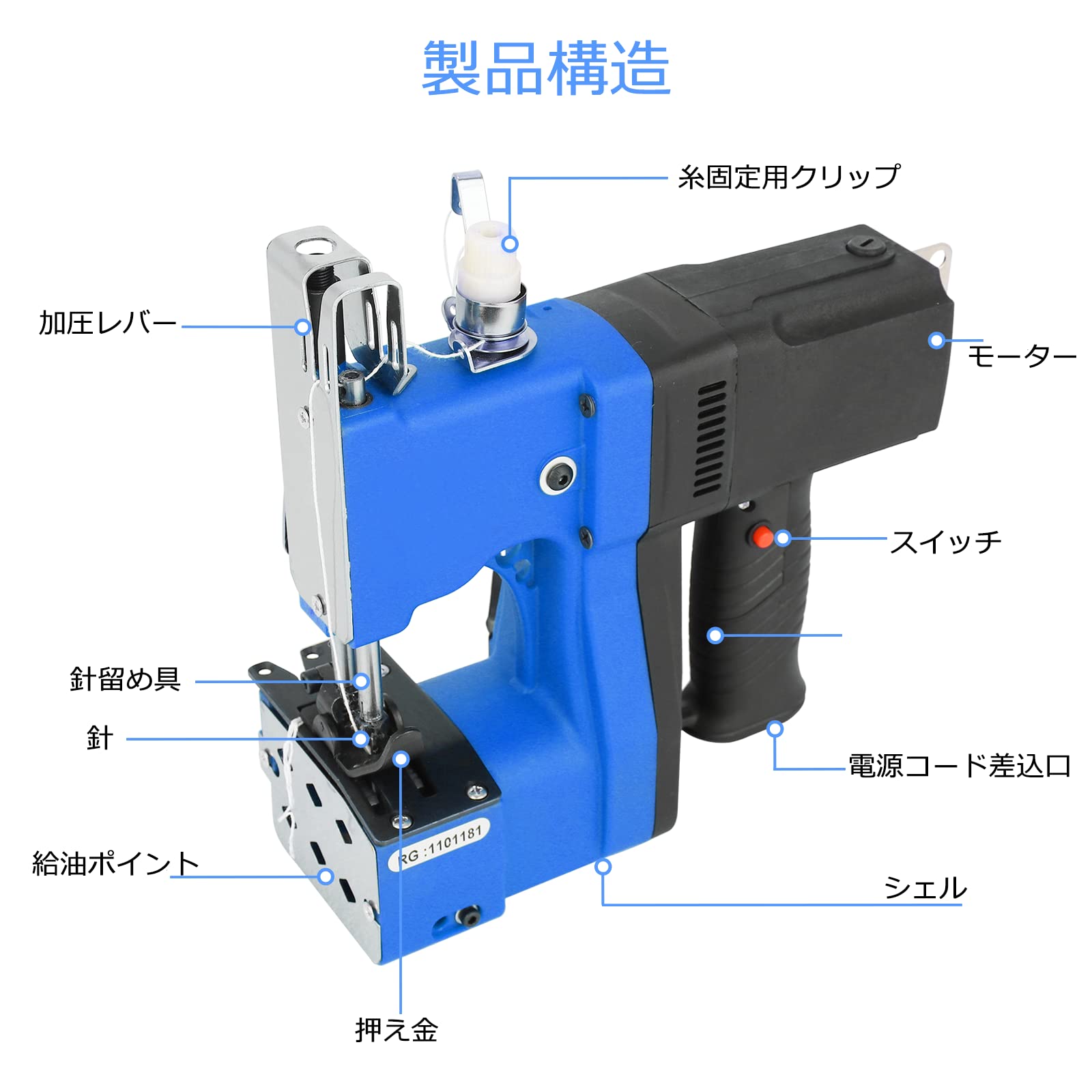 新品未使用 JIAWNASHUNポータブル袋口縫ミシン 新品未使用 JIAWNASHUNポータブル袋口縫ミシン