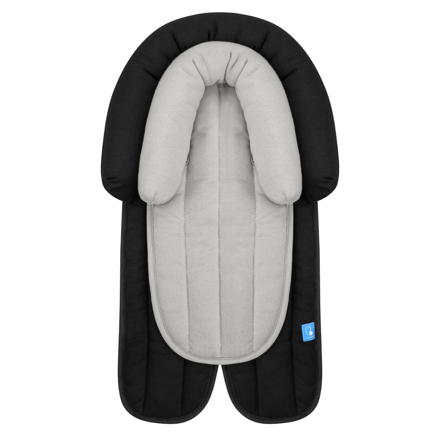 INFANZIA 2-in-1 Baby Sitzverkleinerer Universal für Alle Kinderwagen,Babyschale Einsatz und Kopfstütze für Neugeborene und Kleinkinder, Extra Weich, Ideal für Alle Jahreszeiten, Baumwolle, Schwarz