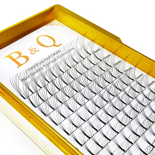Volume Lash Extensions 3D 5D Long Stem Premade Volume Eyelash Extensions Premade Fans Eyelash Extensions .07 .10 Premade Volume Fans C D Pre made Lash Fans (5D-C-0.07, 14 mm)