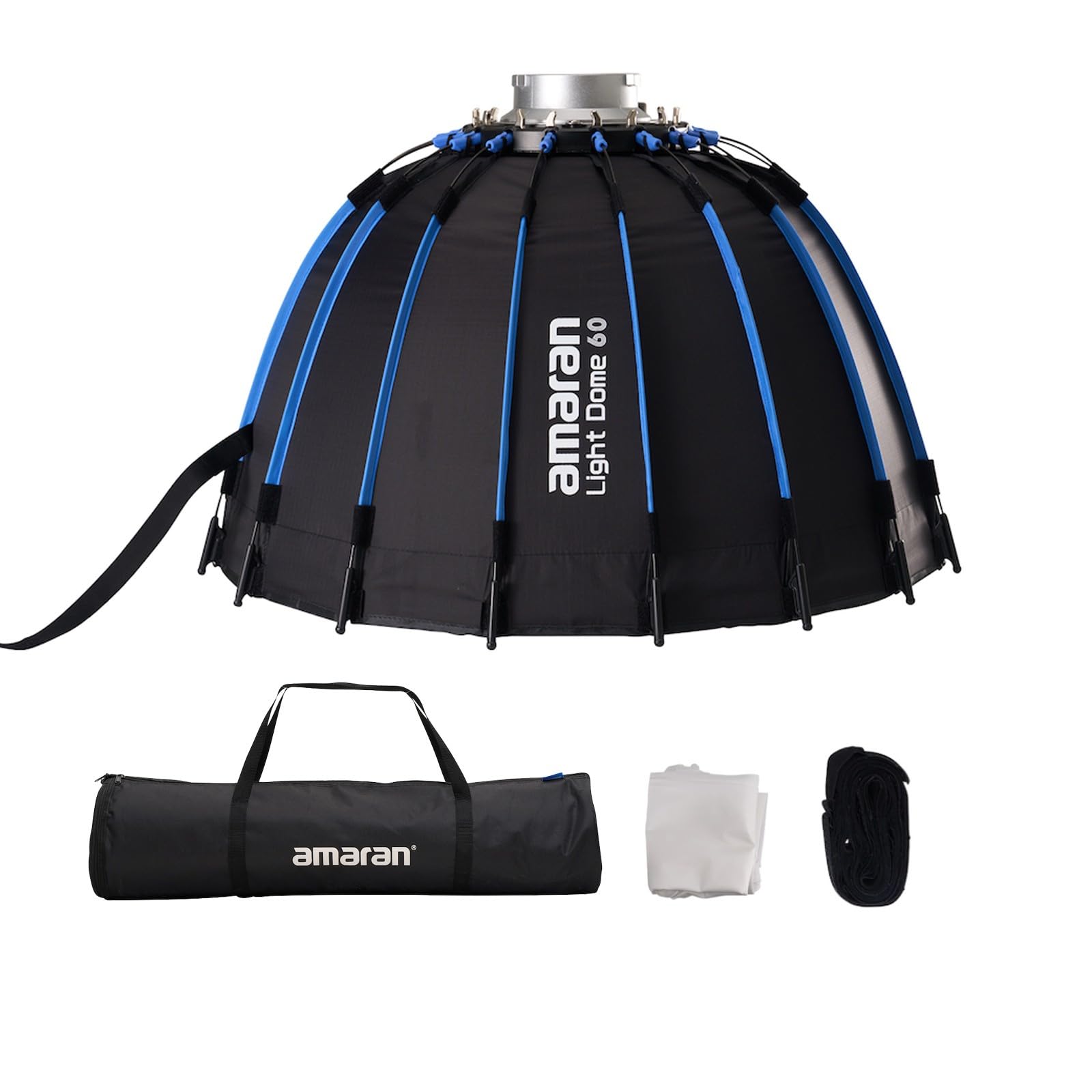 Aputure Amaran Light Dome 24"/60cm Parabolic Softbox, sgancio rapido con diffusori/griglia/borsa per montaggio Bowens Illuminazione continua compatibile con Aputure 600D/Amaran 300c/150c/200x S