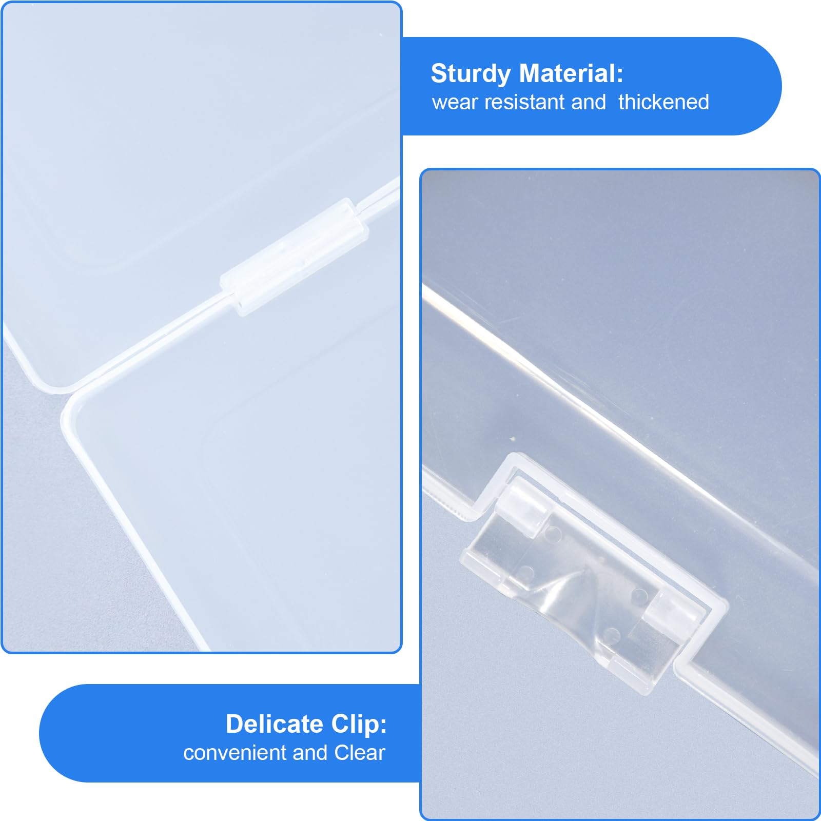 Elezeal A4 Paper Holder Portable File Box Clear Plastic Document Case Waterproof Dustproof PP Storage Folder Magazine Filing Organizer Office/School Supplies(1-Pack-Clear-Updated) - Image 2