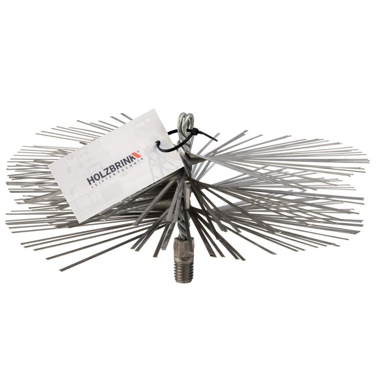 HOLZBRINK 200mm Kaminbesen Schornsteinbesen aus Federstahl + 1m PP-Seil + Zuggewicht inkl. Montagezubehör PROFISET Spezial