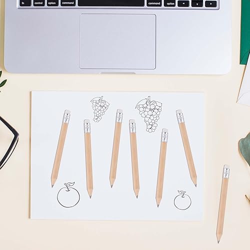 Miniatura 6 de HB - Lápices de madera, paquete de 100 mini lápices redondos para preescolares, niños, artistas, lápices de golf con borradores, 4 pulgadas