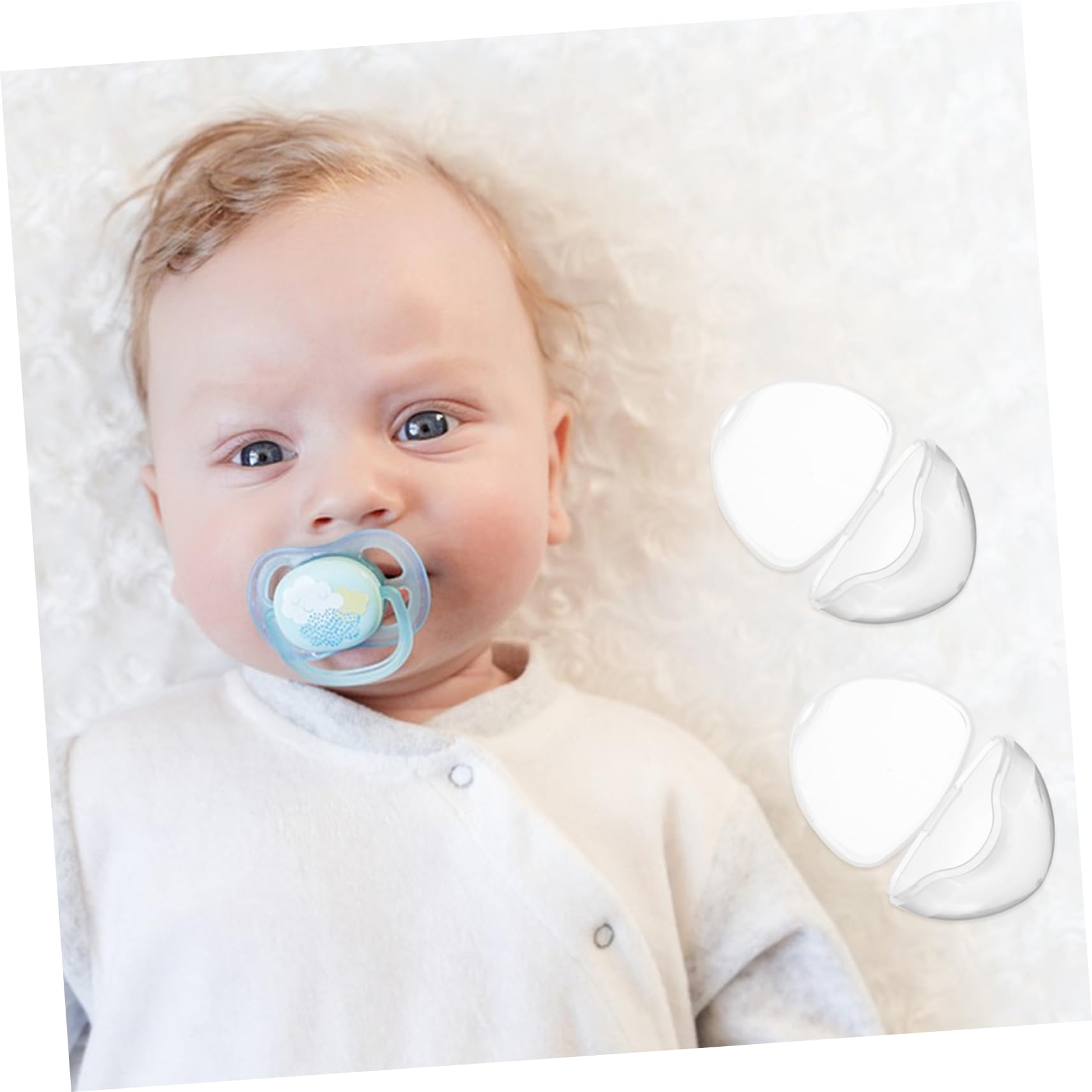 Toyvian Secure Baby Pacifier Box 5-Piece Set Portable Durable Storage Solution