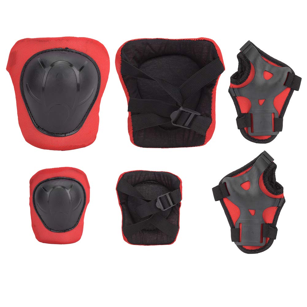 HuairdumKid Knee Pad, Kid Protective Gear Set Polyester Fiber Kid Sport Protective Gear, Kid Knee Pad Effective Bike Skating Sport for Roller(red)