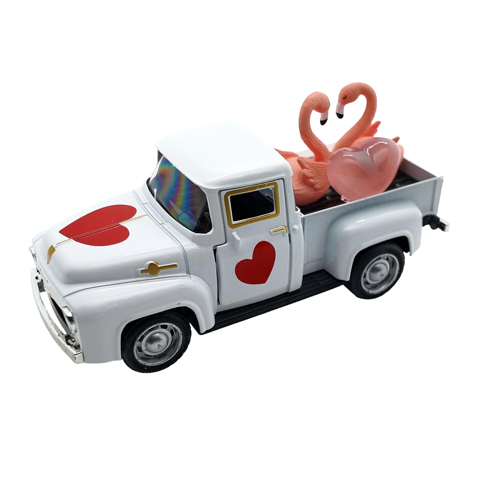 Kaeltsyn Valentine ' s Days Heart-Shaped Decorations, Pickup Truck Die-Made Models Valentine ' s Heart
