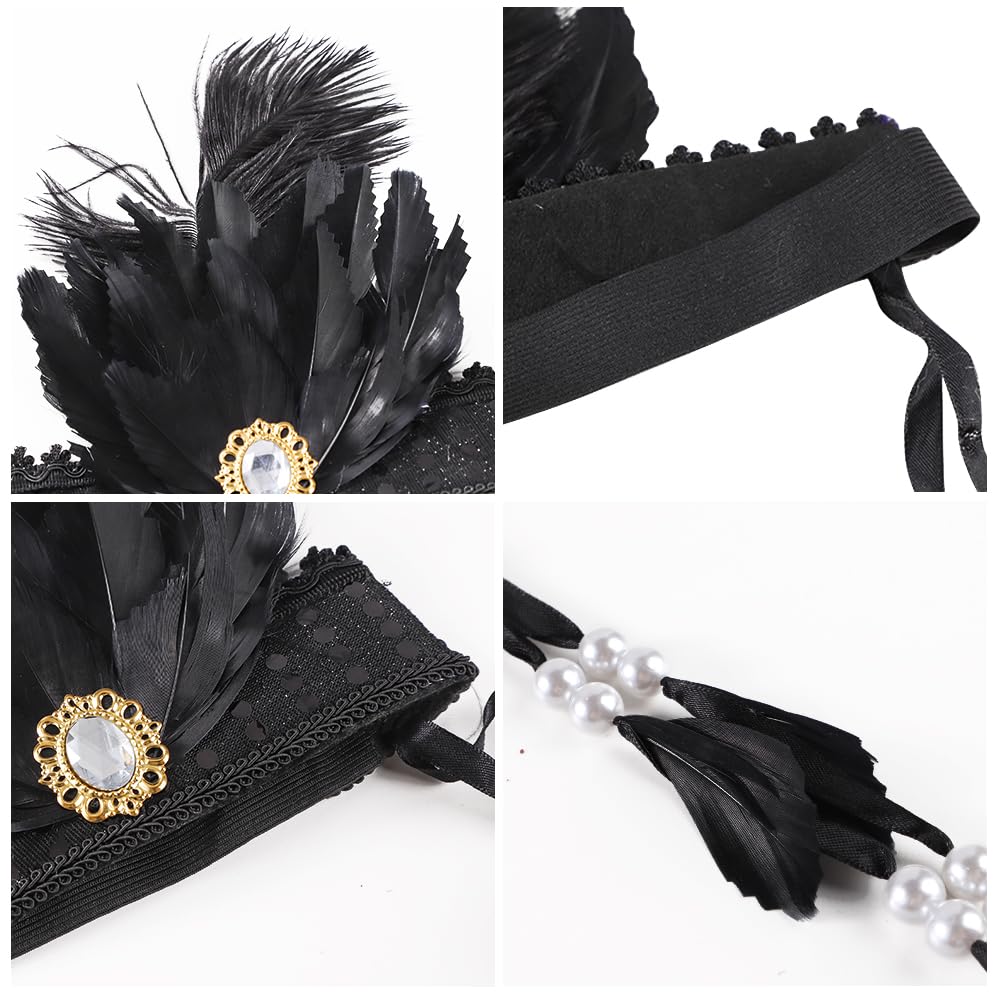 haozaikeji Indian Chief Feather Hat Headdress Headband with Tassel Tribal Headpiece Headwear Crown Fascinator Halloween Costume Festival Party Prop Hair Accessories for Women Ladies - Image 3