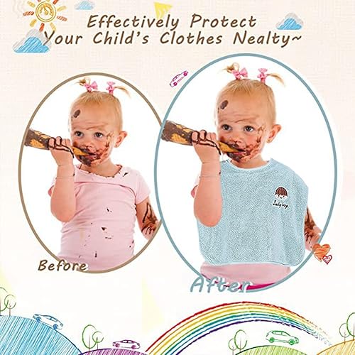 Miniatura 5 de HISHELL Baberos superabsorbentes para bebé, baberos extra grandes con broches para babear, alimentar y dentición, toalla facial multifuncional de