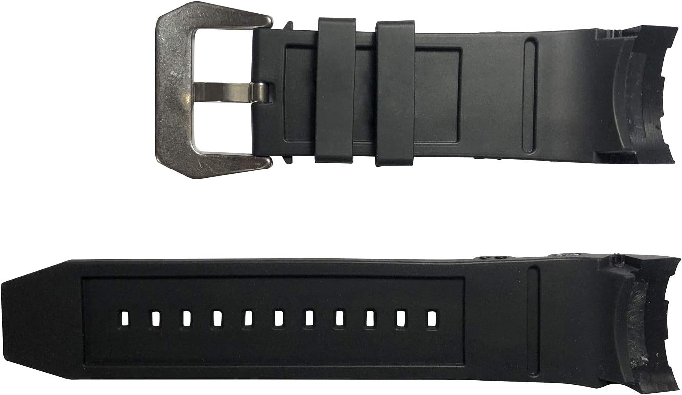 for Invicta Pro Diver 17878, 17877, 17879, 18019, 6977, 6979, 22311, 18038, 22797 with Metal Inserts and Buckle Replacement Strap - Black with Silver Invicta Watch Strap