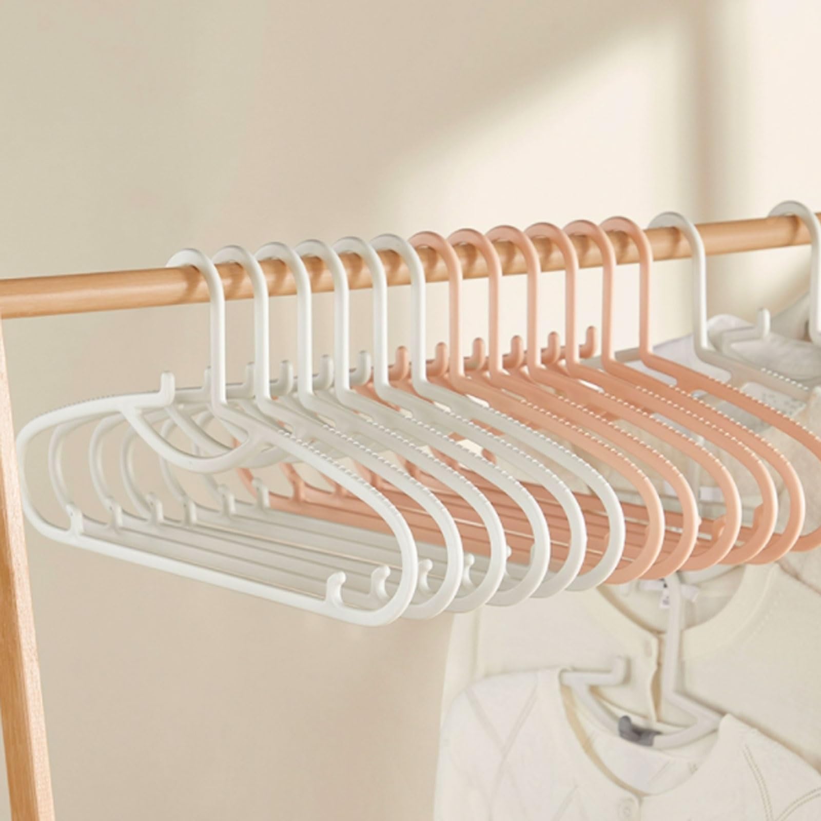 Grucce for abiti in plastica, for la casa e il dormitorio, grucce multifunzionali(Wit,100pcs)