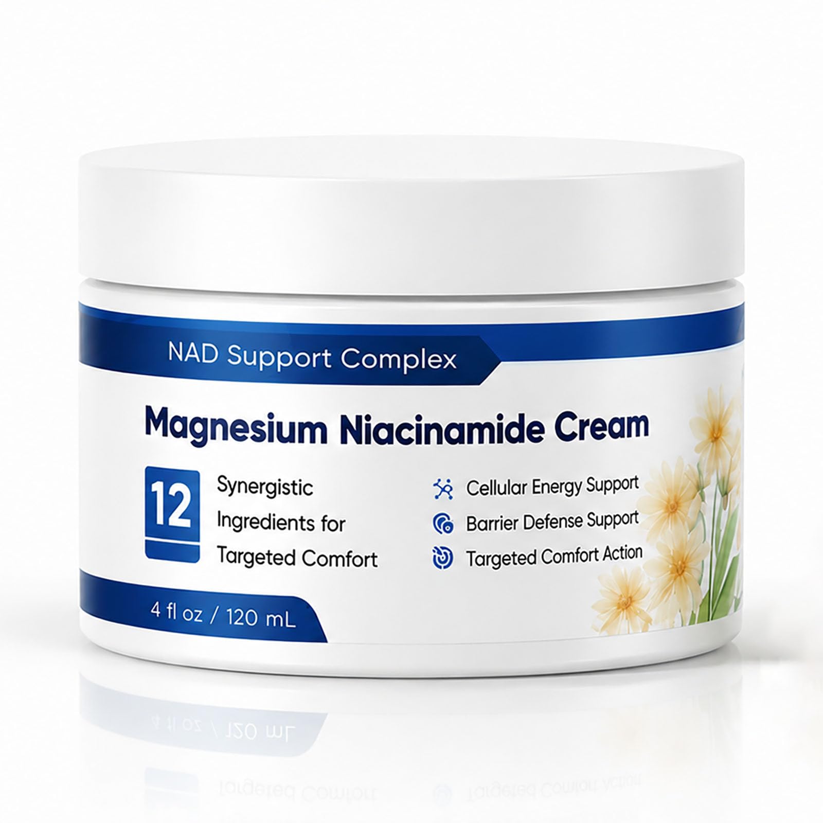 Magnesium Niacinamide Relief Cream -Fast Acting Cooling Formula, 12 Ingredients for Muscles, Joints, Neck, Low Back, Knee, Foot, Fast Absorbing, Non-Greasy Formula, 4 oz (1)
