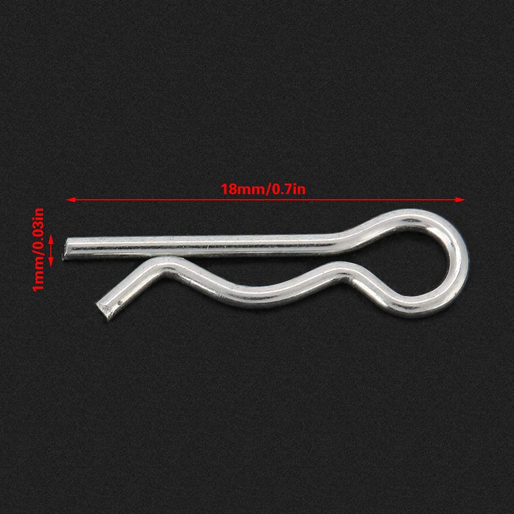 * 18Mm R Tipo Coppiglia R Clip 1Mm, Clip Piccole R Clip in Acciaio Inossidabile Perni di Fissaggio Zincati Clip a Molla Perno per Capelli