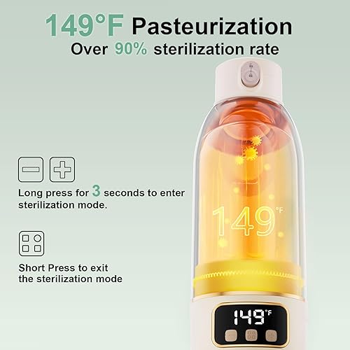 Miniatura 7 de Calentador de botellas portátil para viajes, calentador de fórmula sobre la marcha, calentador de leche para sopa de agua de leche materna, con
