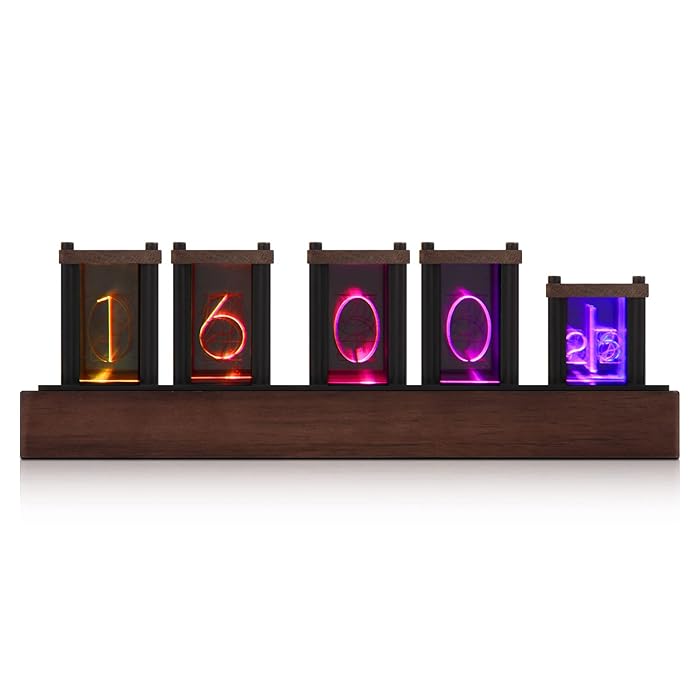 Buy AIIVIART Nixie Tube Clock, Wood RGB Digital Clock, ClocTeck Alarm