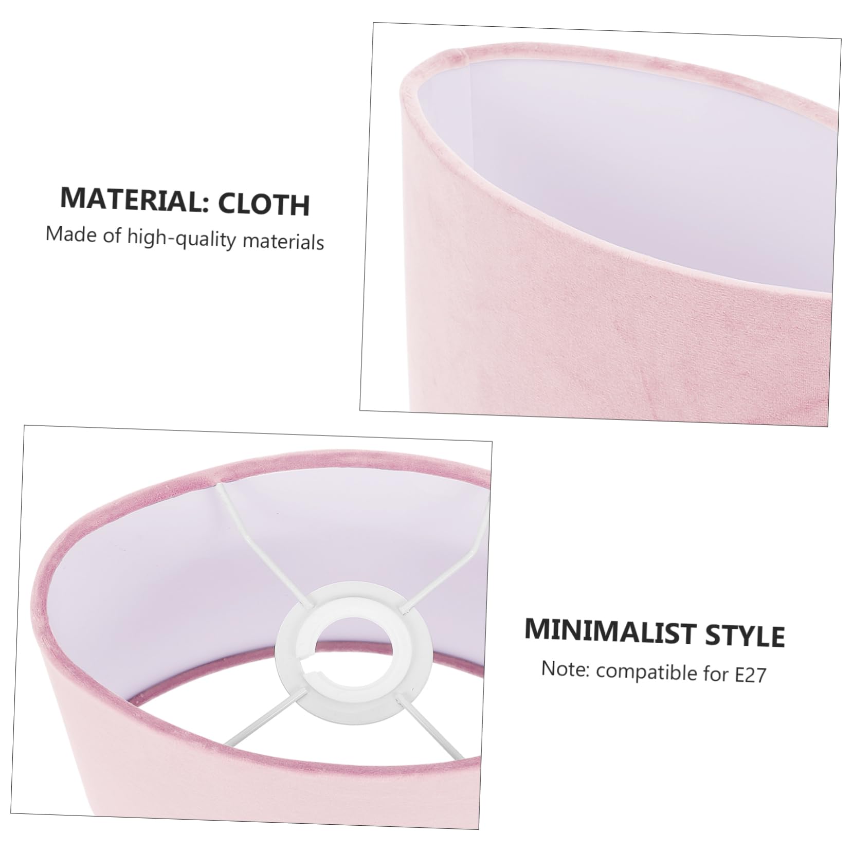 ORFOFE Oval Lampshade 1pc Lamp Shade Oval Light Cloth Accessory Floor Light Shade Decorative Desk Pink Decor Accessory E14 Branches Safety Fabric - Image 2