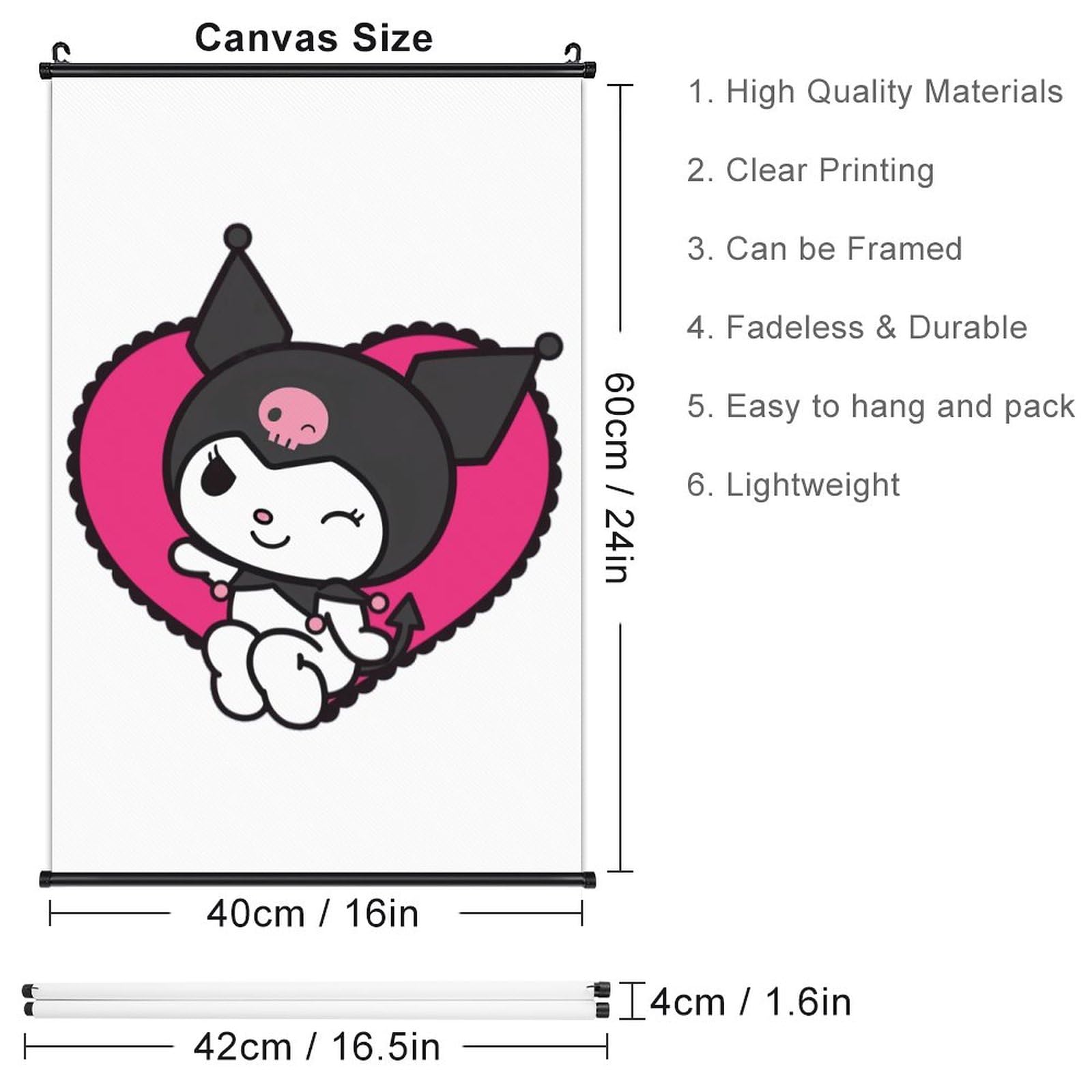Amazon.co.jp: クロミ ちゃん マイメロディ壁掛け画 壁掛けポスター 壁
