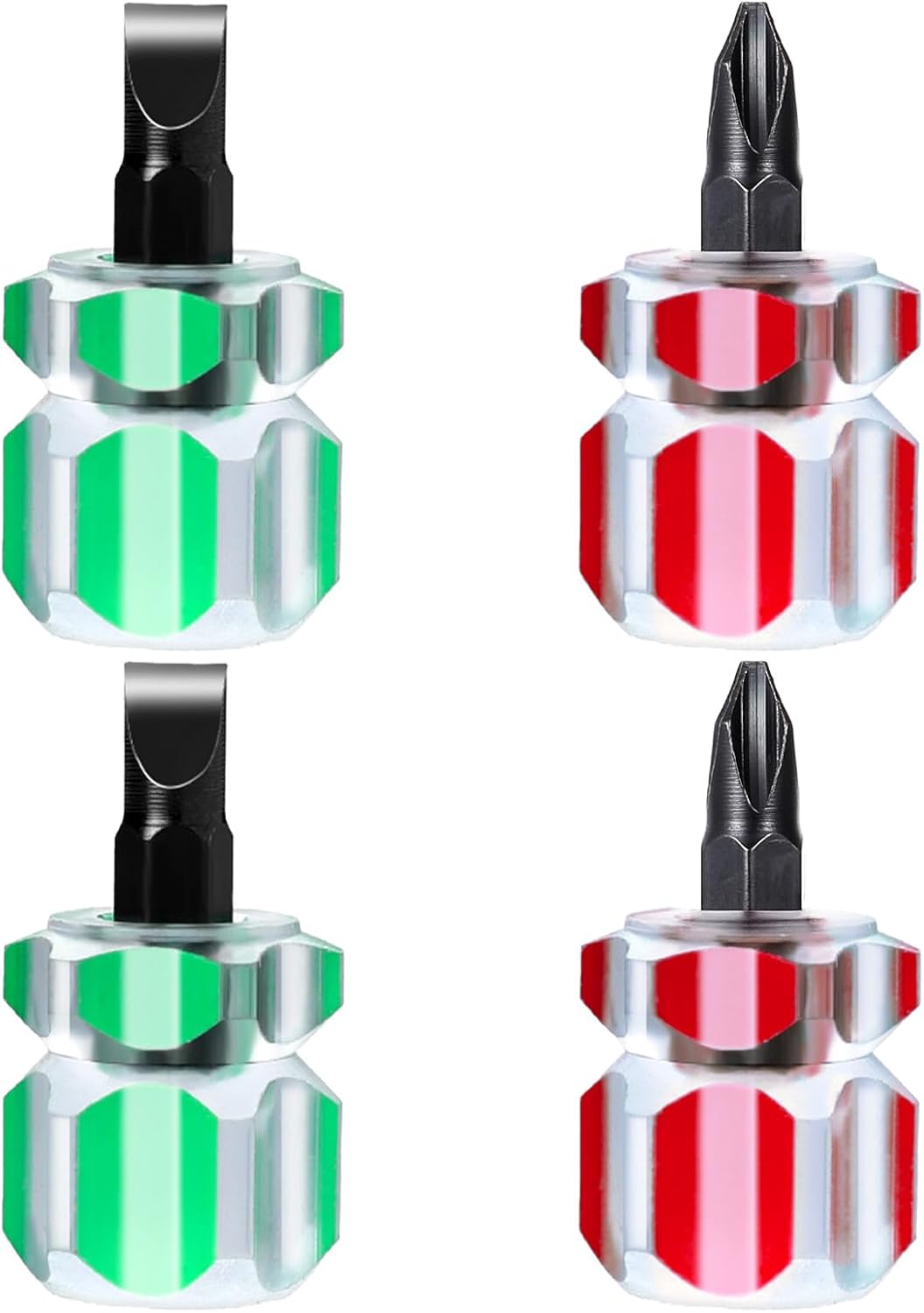 Mabor 4Pcs Stubby Screwdriver Mini Short Sewing Machine Screwdriver with Flat Head and Phillips Head Tiny Stubby Tools Sewing Notions for Sewing Machines