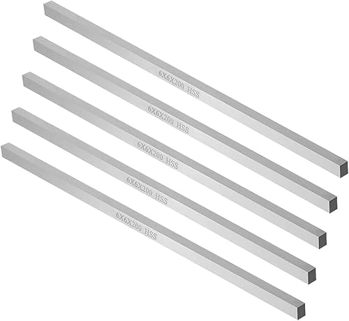 XMHF 5 unids Torno HSS Square Herramienta de Corte Bits Bar Torno Rectangular Mosca Cortador Molino en Blanco 0.236x0.236x7.874 in