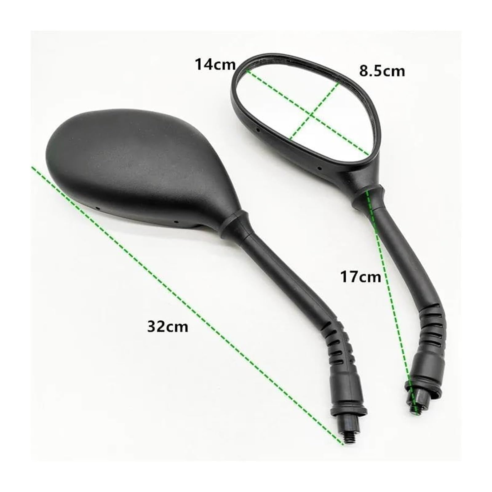 Latéraux Rétroviseurs pour WH100 50cc 125cc 110cc SCV SCR 100cc 90cc 150cc pour VTT Dirt Vélo 8 Mm M8 Motocross Scooter Mobylette Rétroviseur