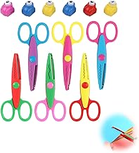 Set of 6 Children's Craft Scissors with 6 Paper Punches, Various Cutting Shapes, Safe Children's Scissors for Nursery, Beginners and DIY Projects
