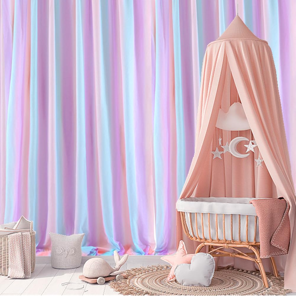 Eimilaly Rainbow Sheer Curtains for Bedroom/Theme Party/Wedding/Photographic Background - Image 4