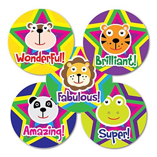 Sticker Solutions - Pegatinas (28 mm, 125 unidades), diseño de animales