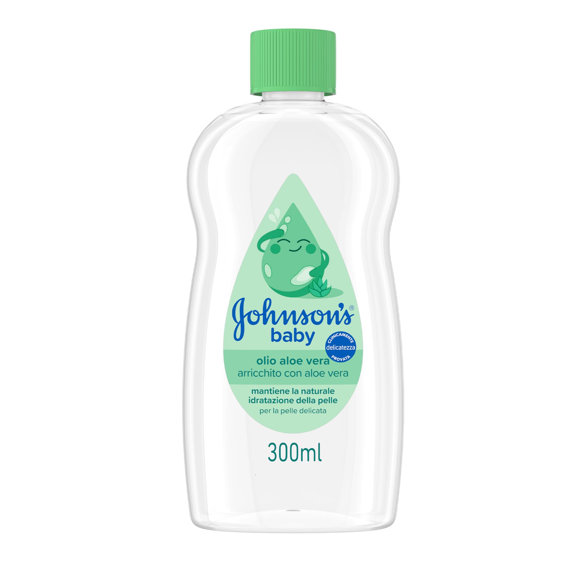 Johnson's Baby Olio Neonato Aloe Vera, Idratante e Delicato, 300 ml
