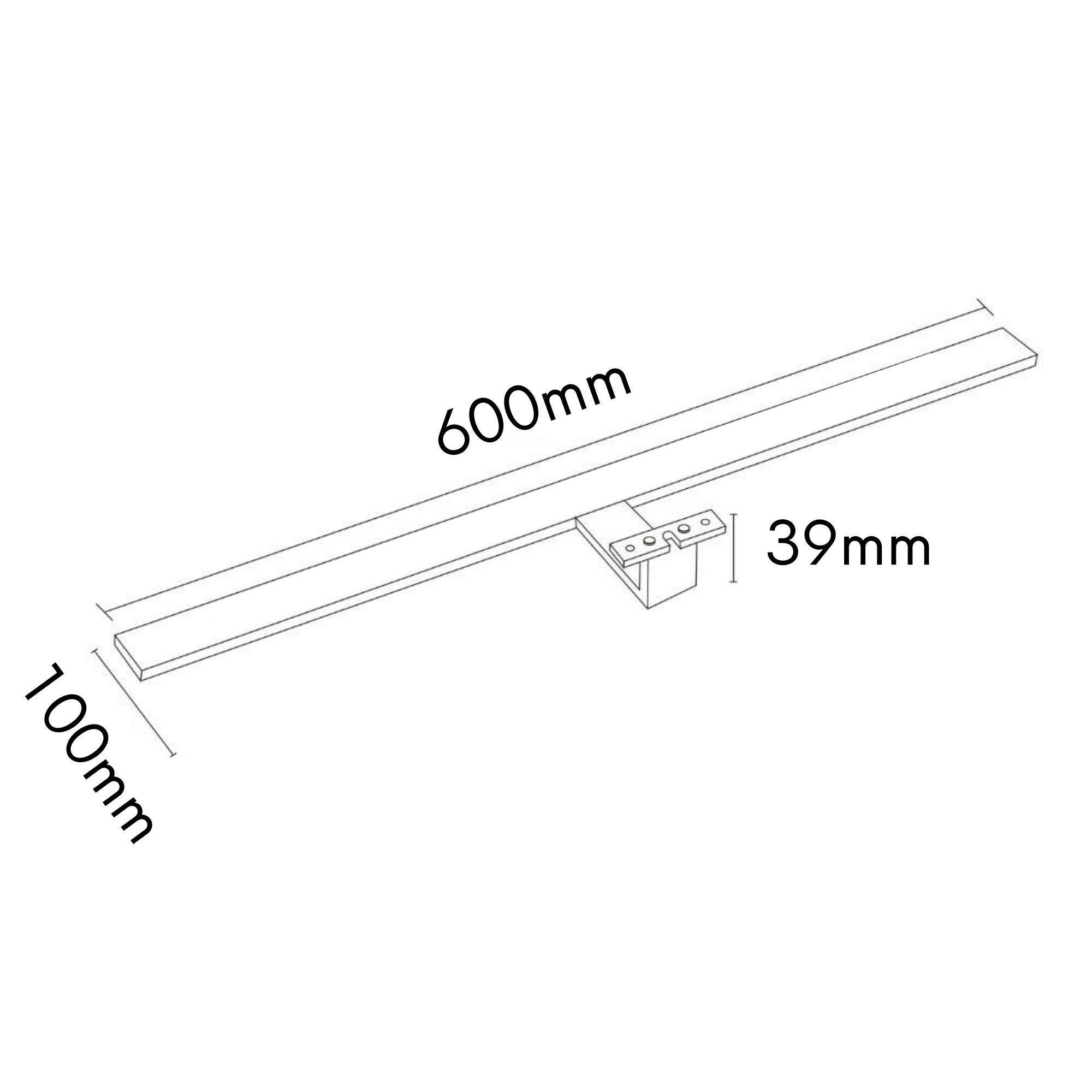 luminaria para el baño led lámpara para el baño lámpara para espejo luminaria para espejo lámpara para armario luminaria de superficie, color: blanco cálido, longitud: 600 mm