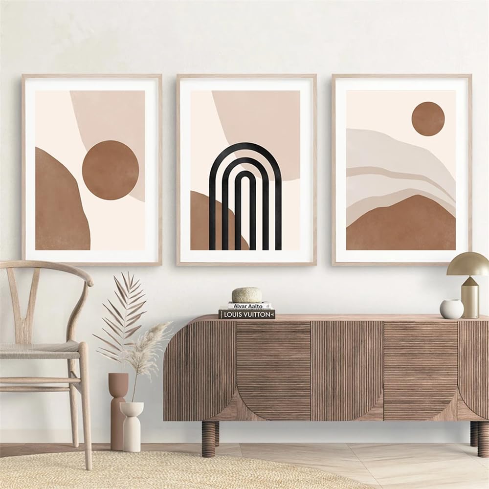 WUHBCZ Art Pictures-Bohemian Abstract Geometric Mid Century Modern Wall Art Posters Canvas Painting Print Pictures Bedroom Living Room Office Home Decor-50 * 70cm/3PCS (No Frame)