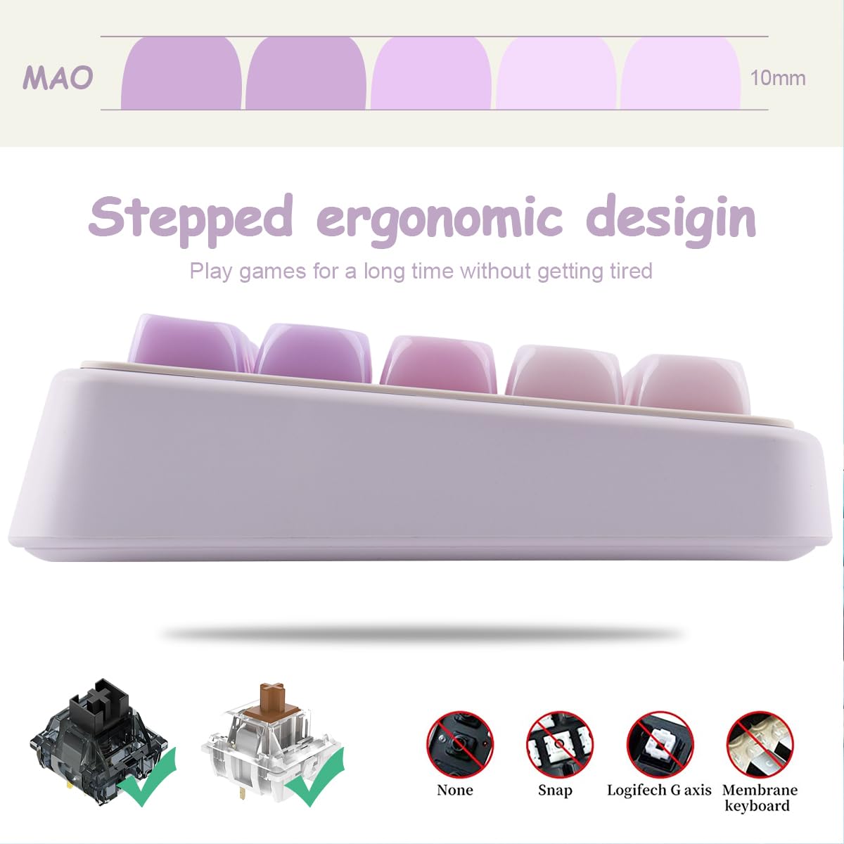 Ceramic Jade Purple Cat Keycaps, 148 Keys Translucent Creamy Jelly Cute Keycaps Mao Profile Custom Keycap for Cherry Gateron MX Swithes Mechanical Keyboards