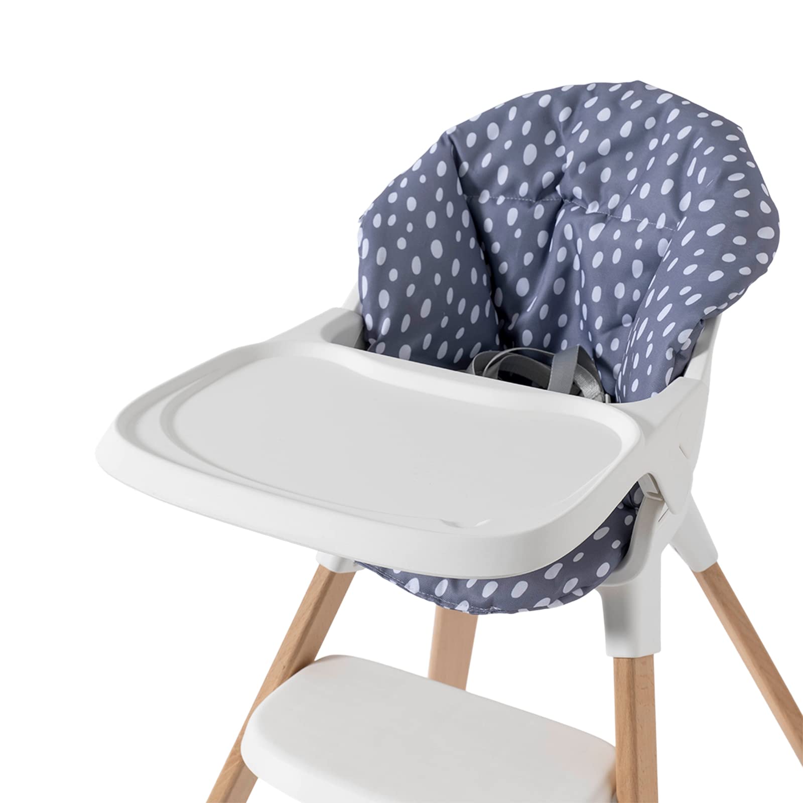 Twistshake Cojín de Algodón con Certificación OEKO-TEX y Cierre de Velcro para La Trona Del Niño, Cojín Súper Suave para La Silla Del Bebé, Fácil de Colocar, Desde 6 Meses Hasta 15 kg, Gris