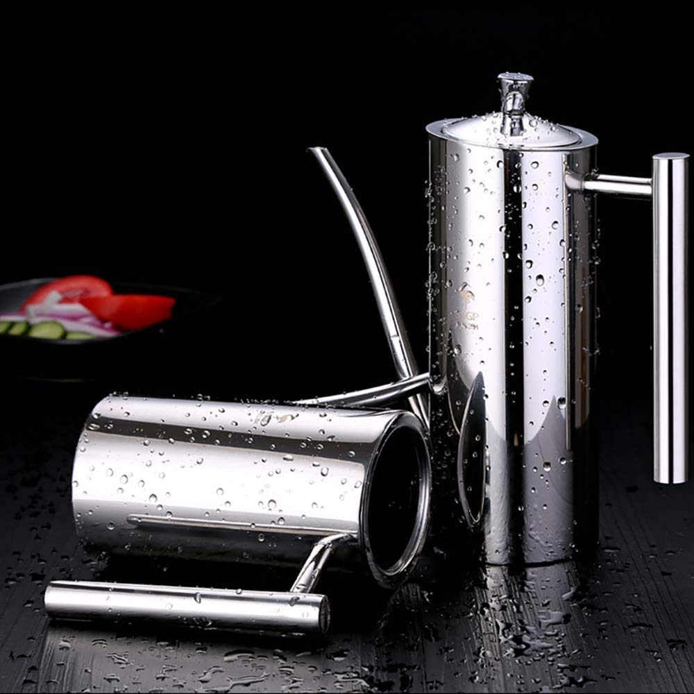 Dispensador de aceite de oliva de acero inoxidable/vinagrera/botella para aceite/vinagre/salsa de soja - Vertido sin goteo para cocinar en la cocina y barbacoa, 500 ml